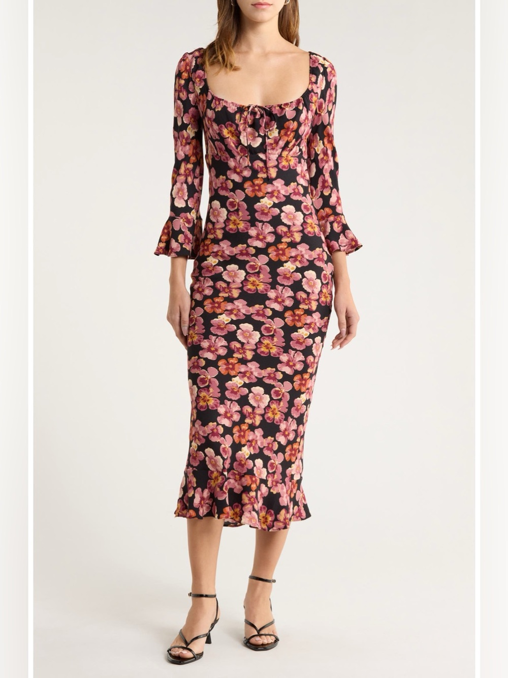 Reformation Kiley Floral Print Midi Dress Size 4 NWT